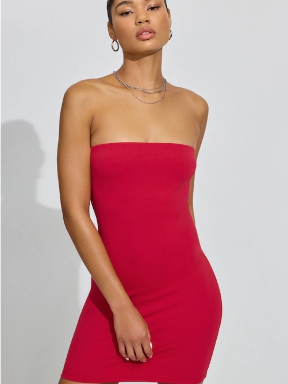 Garage Strapless Red Bodycon Mini Dress